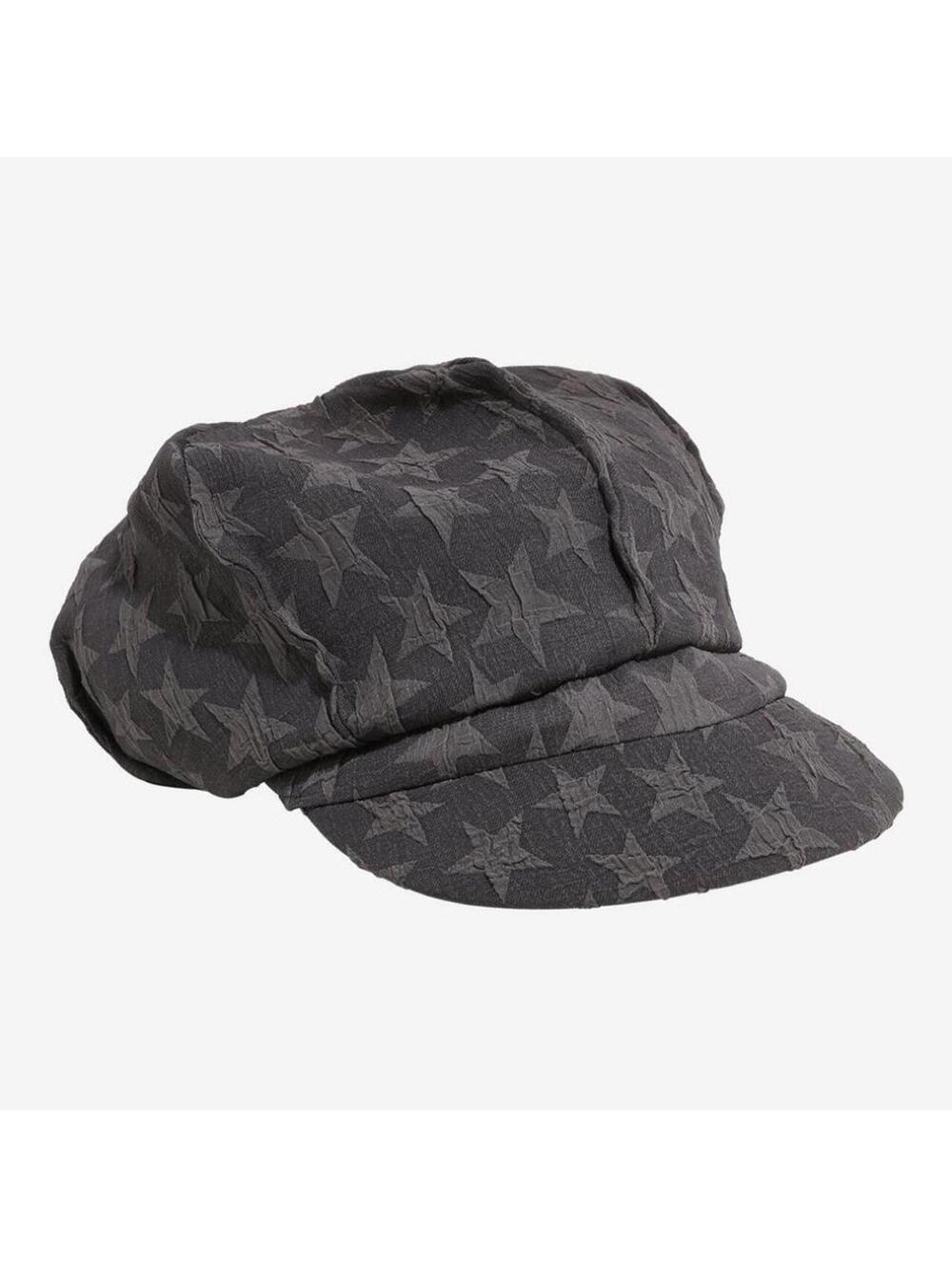 NWT Hot Topic Grey Star Cabbie Hat Newsboy Cap š¤
